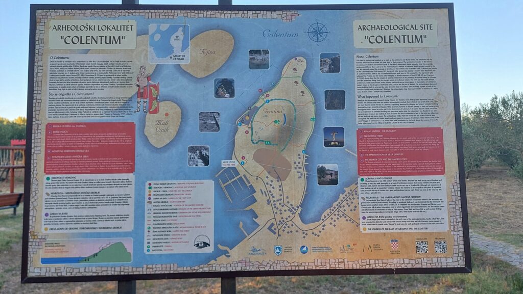 pannello informativo area archeologica colentum murter
